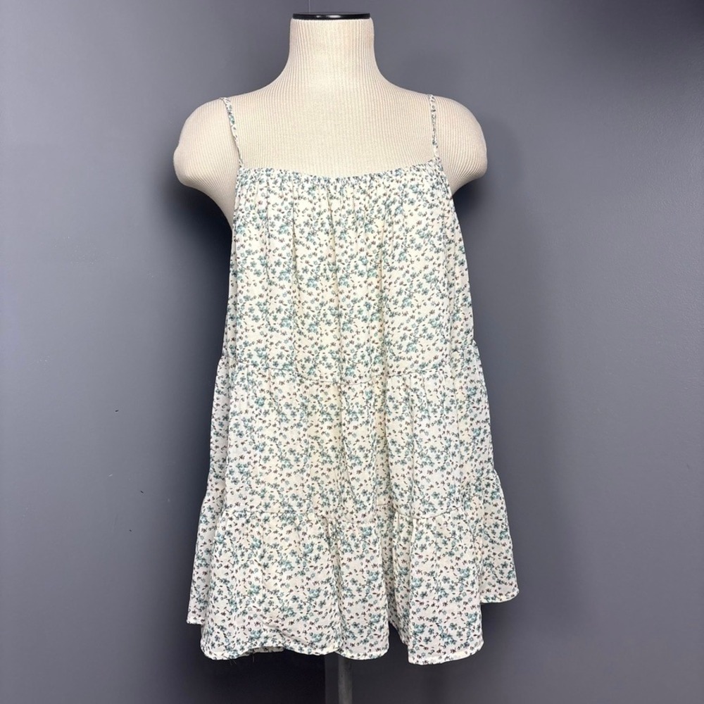 Perfectly Priscilla 2X Floral Print Dress Tiered Ruffle‎ Sleeveless Babydoll